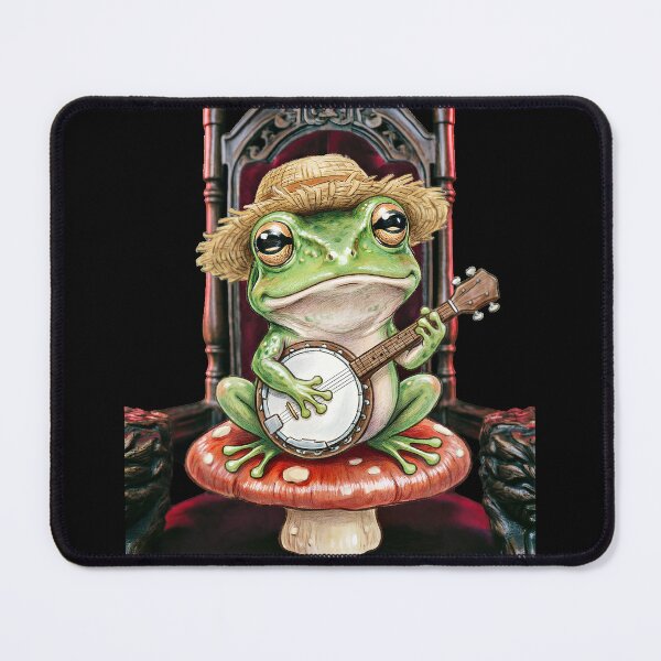 Item preview, Cottagecore Frog Playing Banjo on Mushroom Graphic Tee designed and sold by TrendingView.