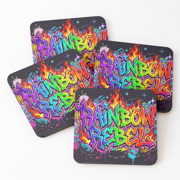 Item preview, Rainbow Rebel Graffiti Punk Flames Pride Art designed and sold by MT-Hub | Cute Aesthetic Art, Stickers & Phone Cases.