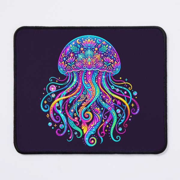 Item preview, Bioluminescent Rainbow Jellyfish Cosmic Lotus Pride Art designed and sold by MT-Hub | Cute Aesthetic Art, Stickers & Phone Cases.