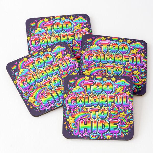Item preview, Too Colorful To Hide Cute Rainbow Kawaii Pride Art designed and sold by MT-Hub | Cute Aesthetic Art, Stickers & Phone Cases.