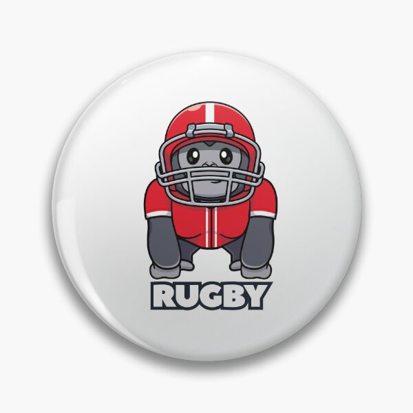 Item preview, Cute Gorilla Rugby Mascot Red Helmet Cartoon Sticker designed and sold by topprinting.