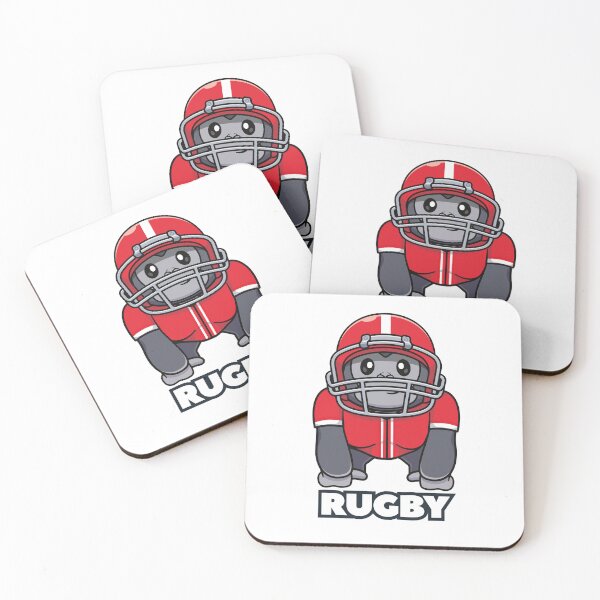 Item preview, Cute Gorilla Rugby Mascot Red Helmet Cartoon Sticker designed and sold by topprinting.