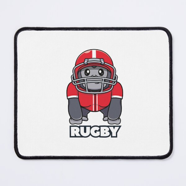 Item preview, Cute Gorilla Rugby Mascot Red Helmet Cartoon Sticker designed and sold by topprinting.