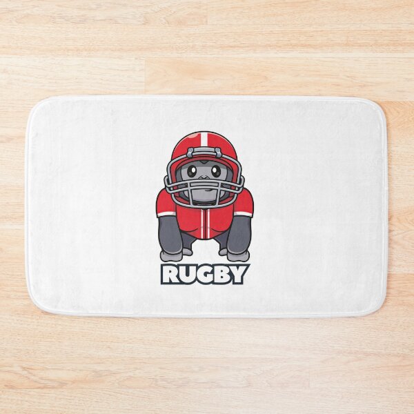 Item preview, Cute Gorilla Rugby Mascot Red Helmet Cartoon Sticker designed and sold by topprinting.