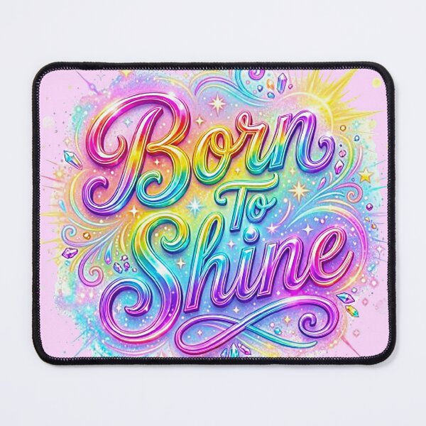 Item preview, Born To Shine Iridescent Rainbow Pride Typography designed and sold by MT-Hub | Art for Every Soul.
