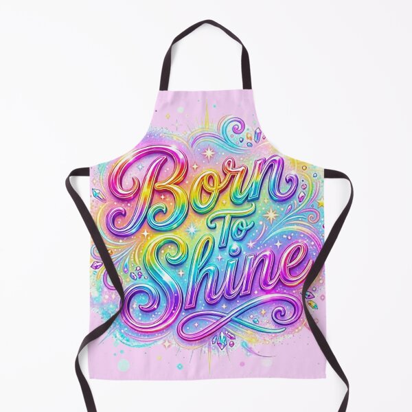 Item preview, Born To Shine Iridescent Rainbow Pride Typography designed and sold by MT-Hub | Art for Every Soul.