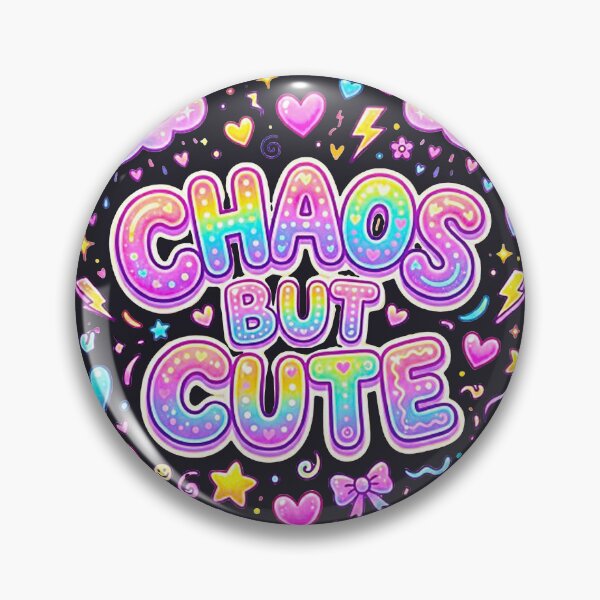 Item preview, Chaos But Cute Pastel Kawaii Bubble Typography Art designed and sold by MT-Hub | Cute Aesthetic Art, Stickers & Phone Cases.