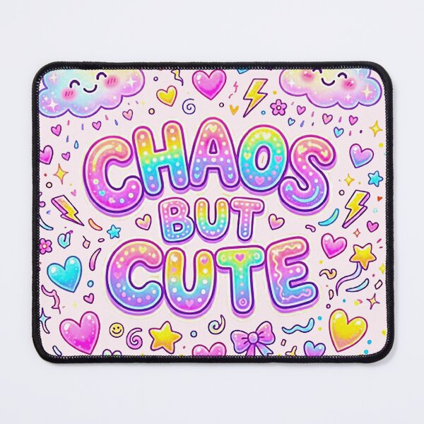 Item preview, Chaos But Cute Pastel Kawaii Bubble Typography Art designed and sold by MT-Hub | Cute Aesthetic Art, Stickers & Phone Cases.