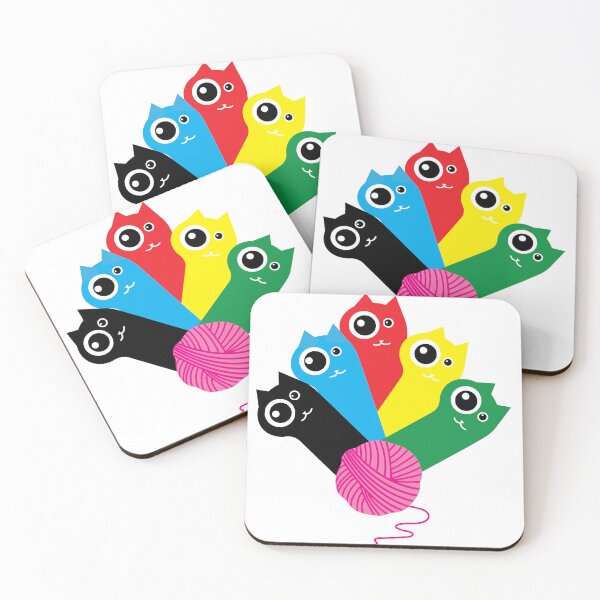 Item preview, multicolor cats designed and sold by RebelArt Designs.