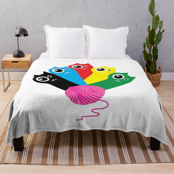 Item preview, multicolor cats designed and sold by RebelArt Designs.