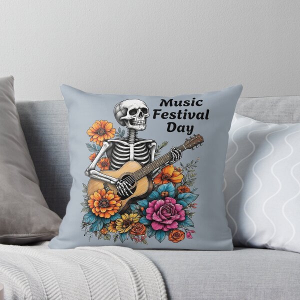 Item preview, Acoustic Skeleton – Floral Music Festival Day - World Music Day designed and sold by Art-Arcade6.