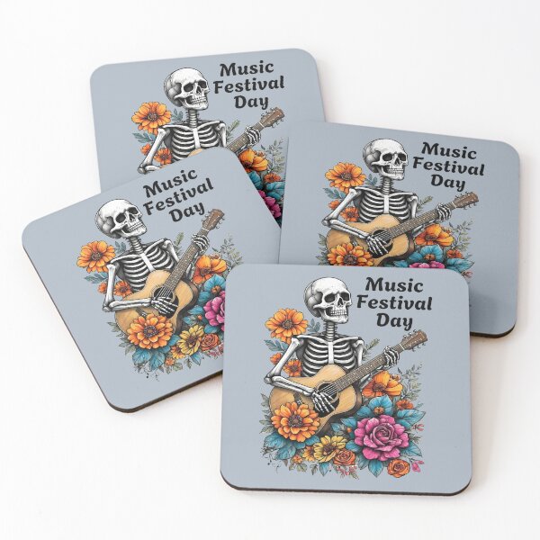 Item preview, Acoustic Skeleton – Floral Music Festival Day - World Music Day designed and sold by Art-Arcade6.