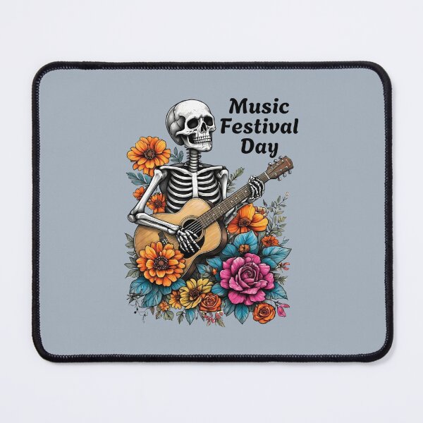 Item preview, Acoustic Skeleton – Floral Music Festival Day - World Music Day designed and sold by Art-Arcade6.