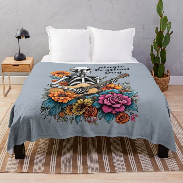 Item preview, Acoustic Skeleton – Floral Music Festival Day - World Music Day designed and sold by Art-Arcade6.