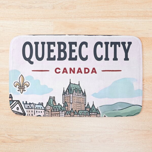 Item preview, Quebec City Canada Skyline Chateau Frontenac Fleur-De-Lis Landscape designed and sold by HowToCanadian.