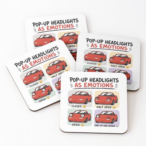 Item preview, Pop Up Headlights As Emotions Funny Miata designed and sold by MonkiFlipp.