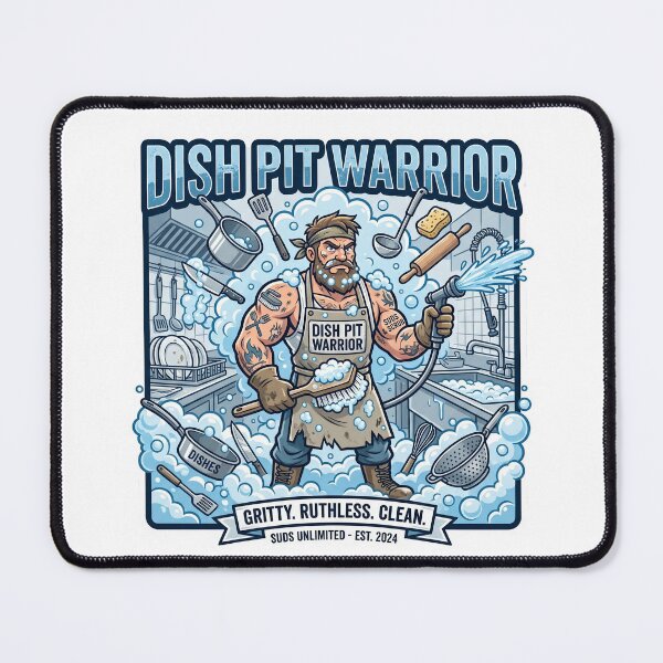 Item preview, Dish Pit Warrior - Funny Kitchen Dishwasher Design designed and sold by BrewChef.
