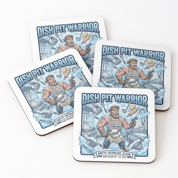 Item preview, Dish Pit Warrior - Funny Kitchen Dishwasher Design designed and sold by BrewChef.