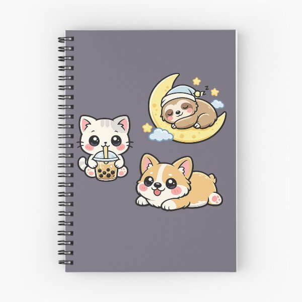 Item preview, Kawaii Dream Team – Boba Cat, Sleepy Sloth & Happy Corgi designed and sold by slikar.