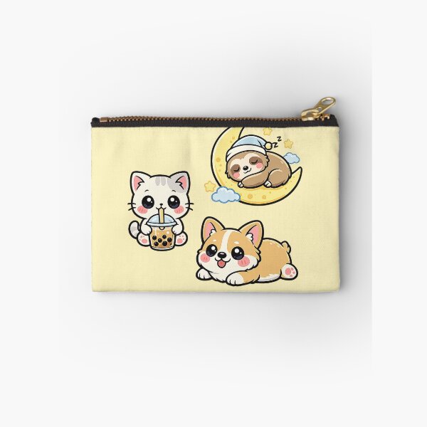 Item preview, Kawaii Dream Team – Boba Cat, Sleepy Sloth & Happy Corgi designed and sold by slikar.
