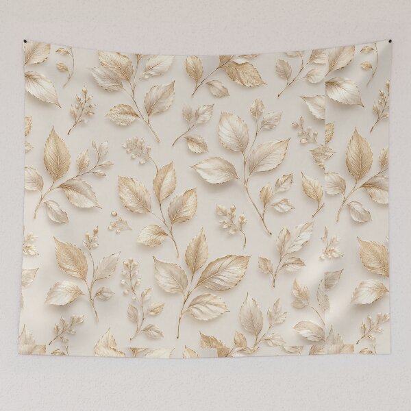 Item preview, Golden leaves on cream background  designed and sold by Heaven1111.