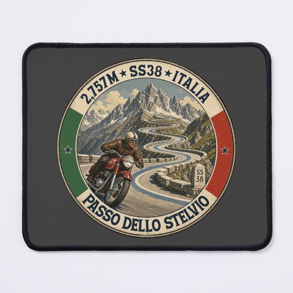 Item preview, Stelvio Pass Passo Dello Stelvio Italy Motorcycle Sticker & TShirt 05 designed and sold by OuterShellUK.