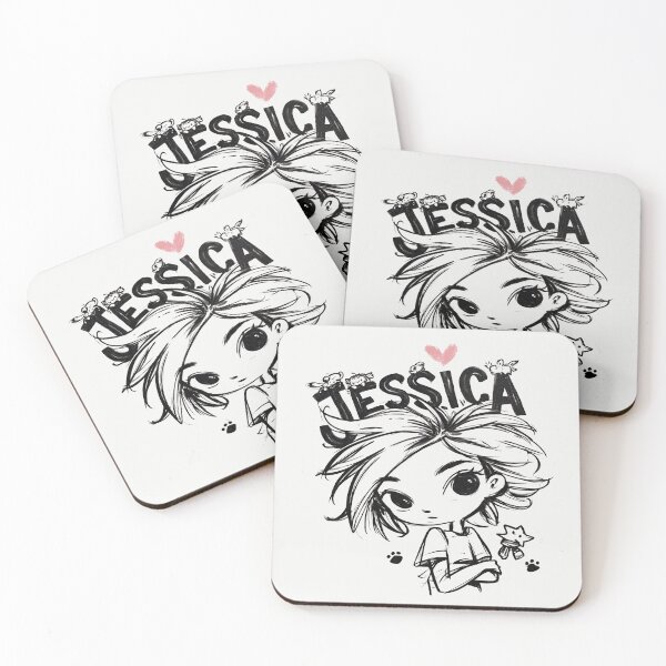 Item preview, Jessica Name Gift Chibi Anime Sketch Quirky Identity Pride designed and sold by PixelQ.