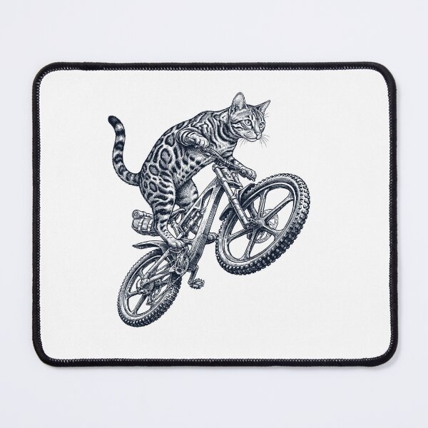 Item preview, Vintage Bengal Cat Riding Bicycle Cycling Bike Kitten Lover designed and sold by TerryConnells.