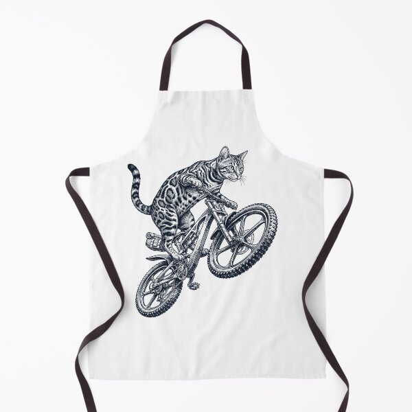 Item preview, Vintage Bengal Cat Riding Bicycle Cycling Bike Kitten Lover designed and sold by TerryConnells.