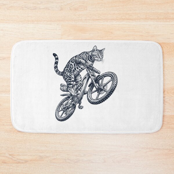 Item preview, Vintage Bengal Cat Riding Bicycle Cycling Bike Kitten Lover designed and sold by TerryConnells.