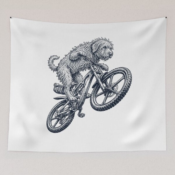Item preview, Vintage Bergamasco Shepherd Riding Bicycle Cycling Bike Dog Lover designed and sold by TerryConnells.