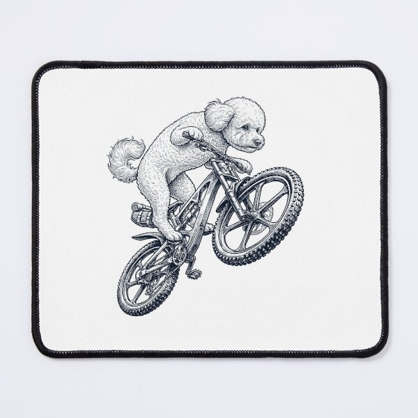 Item preview, Vintage Bichon Frise Riding Bicycle Cycling Bike Dog Lover designed and sold by TerryConnells.