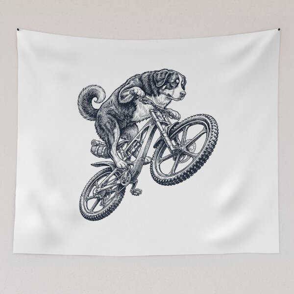 Item preview, Vintage Bernese Mountain Dog Riding Bicycle Cycling Bike Dog Lover designed and sold by TerryConnells.