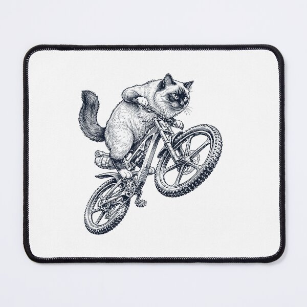 Item preview, Vintage Birman Cat Riding Bicycle Cycling Bike Kitten Lover designed and sold by TerryConnells.