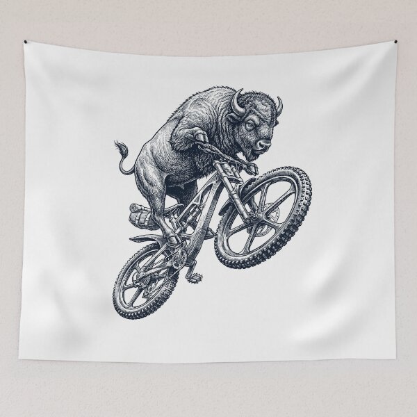 Item preview, Vintage Bison Riding Bicycle Cycling Bike Animal Lover designed and sold by TerryConnells.