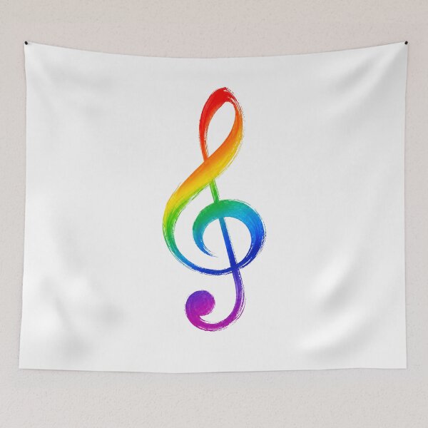 Item preview, Rainbow Treble Clef Music Pride - Music notes, music symbol designed and sold by lematworks.
