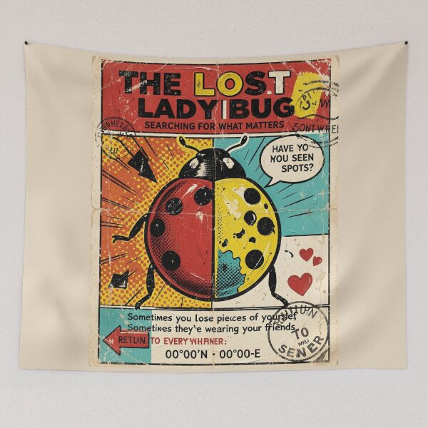 Item preview, The Lost Ladybug Pop Art Stamp Design | Vintage Comic Streetwear Graphic designed and sold by CallisC-Arts.