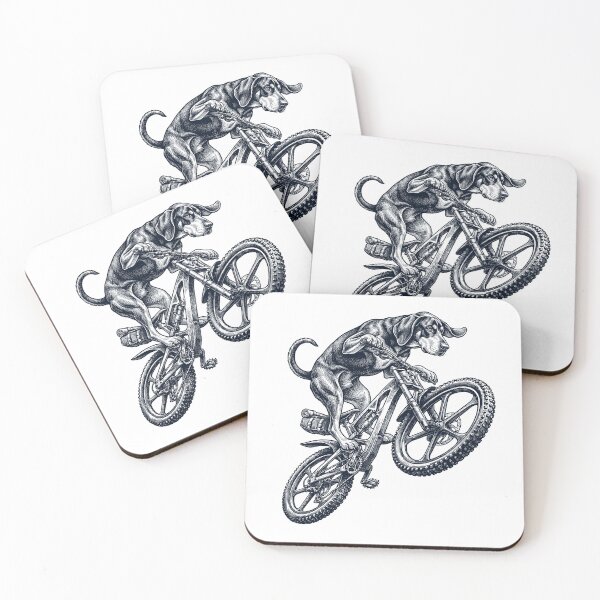 Item preview, Vintage Black and Tan Coonhound Riding Bicycle Cycling Bike Dog Lover designed and sold by TerryConnells.