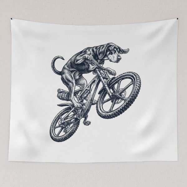Item preview, Vintage Black and Tan Coonhound Riding Bicycle Cycling Bike Dog Lover designed and sold by TerryConnells.