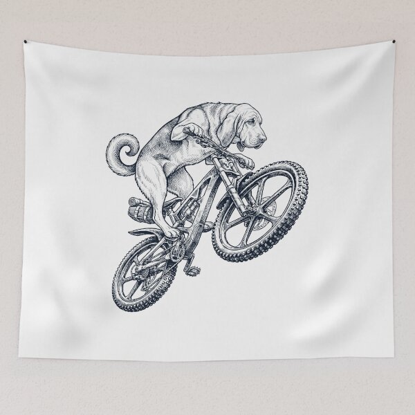 Item preview, Perro de raza Bloodhound montando en bicicleta, amante de los perros designed and sold by TerryConnells.