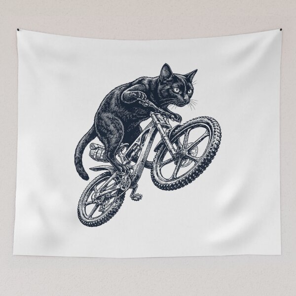 Item preview, Vintage Bombay Cat Riding Bicycle Cycling Bike Kitten Lover designed and sold by TerryConnells.