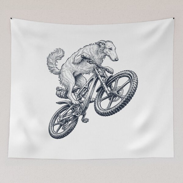 Item preview, Vintage Borzoi Riding Bicycle Cycling Bike Dog Lover designed and sold by TerryConnells.