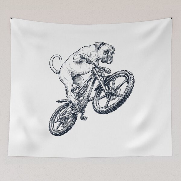 Item preview, Vintage Boxer Dog Riding Bicycle Cycling Bike Dog Lover designed and sold by TerryConnells.