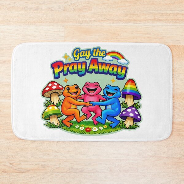 Item preview, Gay The Pray Away T-Shirt Rainbow Dancing Frogs & Pride Mushrooms designed and sold by MerchlyMike.