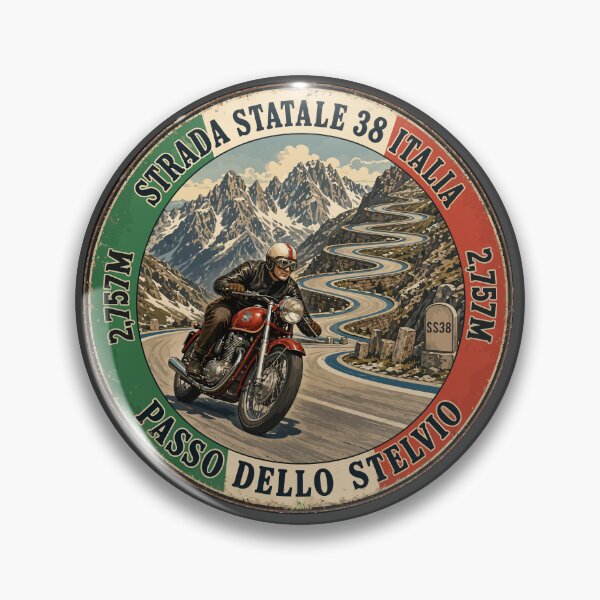 Item preview, Stelvio Pass Passo Dello Stelvio Italy Motorcycle Sticker & TShirt 08 designed and sold by OuterShellUK.