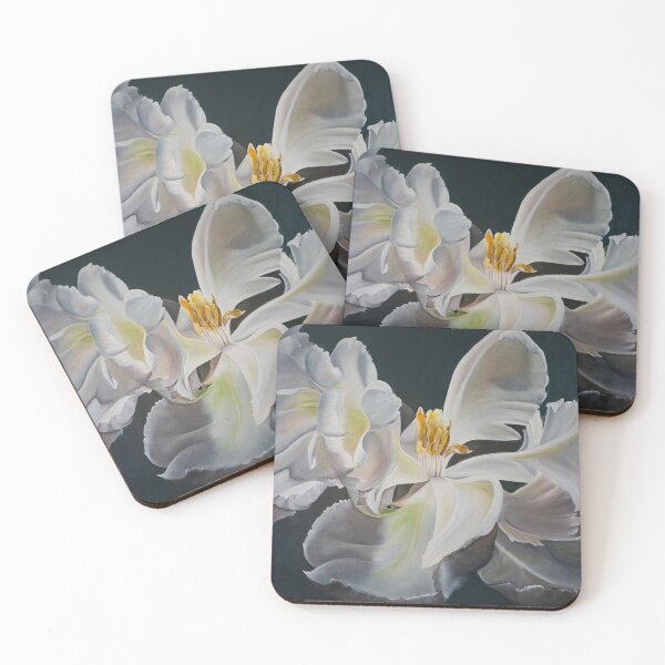 Item preview, White parrot tulip  designed and sold by jaxlovesart.