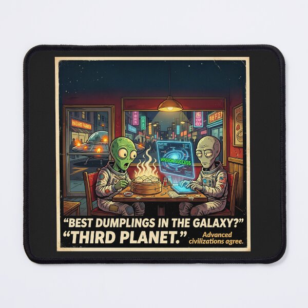 Item preview, Best Dumplings in the Galaxy Third Planet Funny Alien Retro Sci Fi Humor designed and sold by FindYouByZ.
