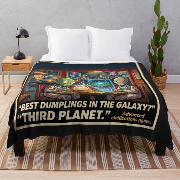Item preview, Best Dumplings in the Galaxy Third Planet Funny Alien Retro Sci Fi Humor designed and sold by FindYouByZ.