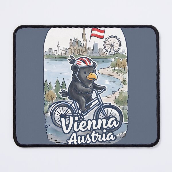 Item preview, Vienna Austria Bicycling Cute Eagle Cyclist Skyline designed and sold by HowToCanadian.