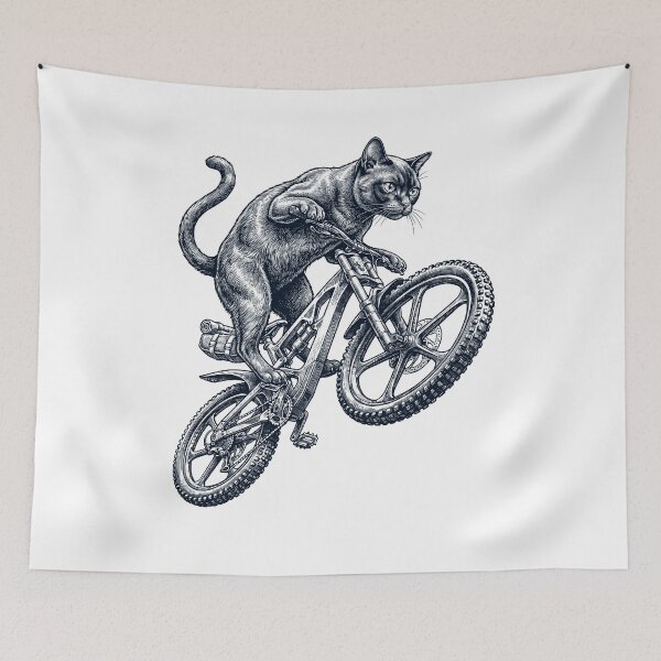 Item preview, Vintage Burmese Cat Riding Bicycle Cycling Bike Kitten Lover designed and sold by TerryConnells.